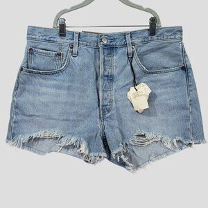Levi's 501 Shorts High Rise Fitted Through Hip And Tigh Women's Size 32
